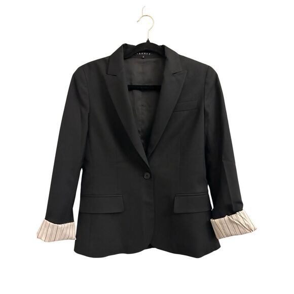 Theory Gabe Blazer sz 6 Stretch Wool single button minimalist career tailor - Picture 1 of 11